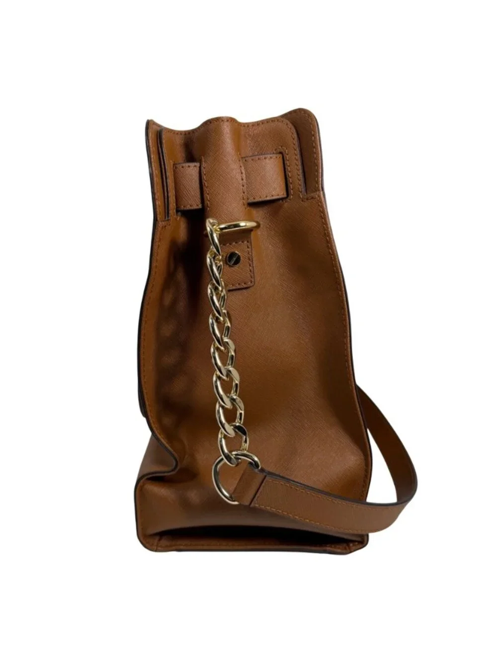 Michael Kors Hamilton Large North South Tote in Brown Saffiano Leather